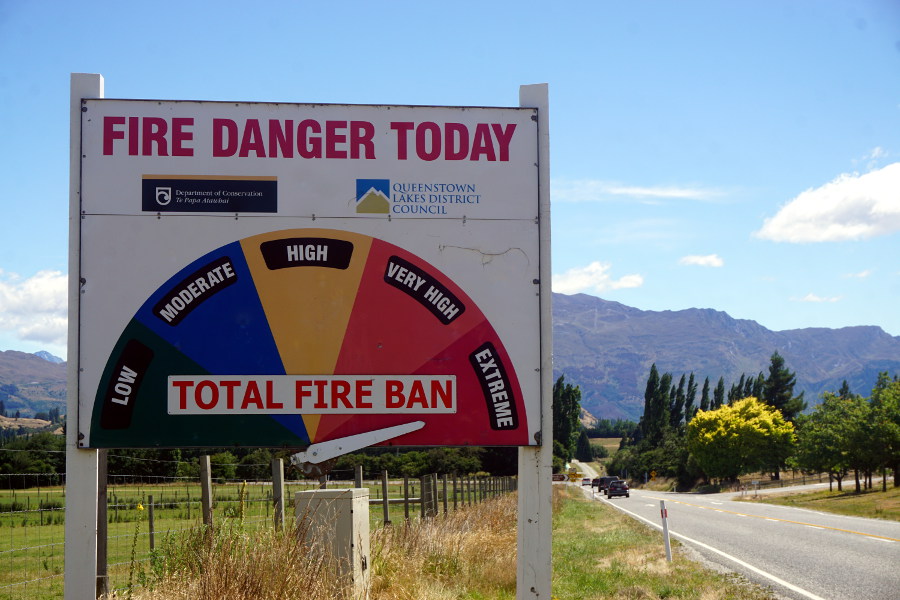 Zagrożenie pożarowe w Nowej Zelandii